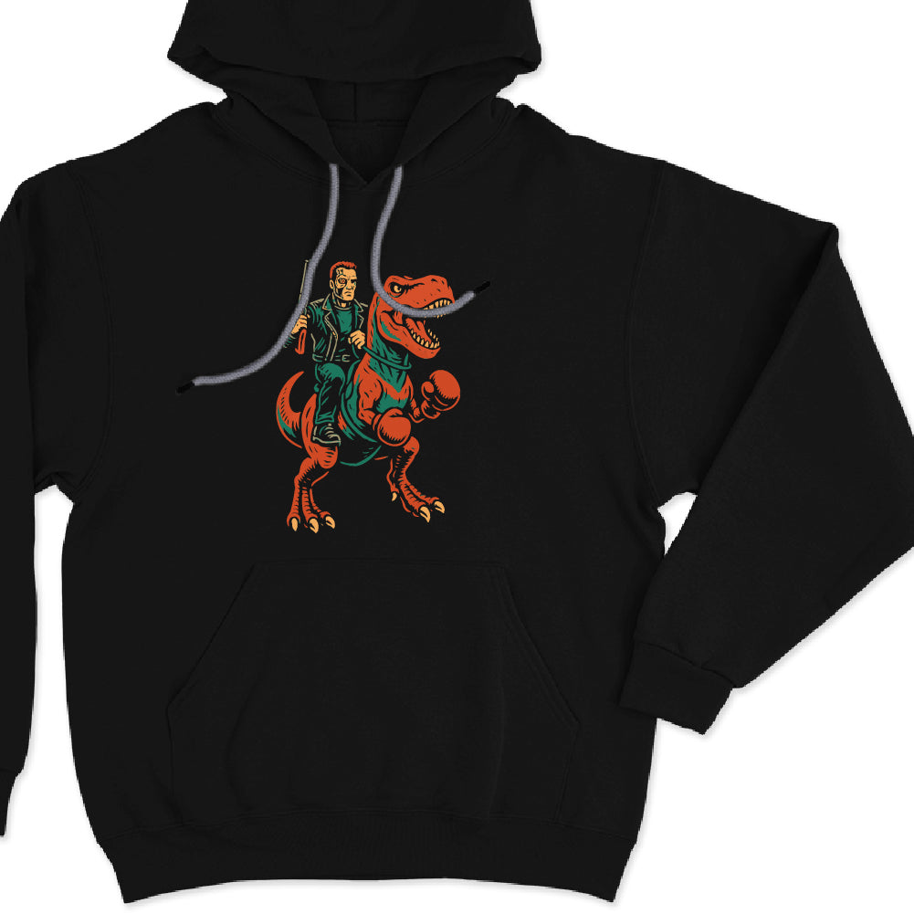 Terminator riding a T-Rex