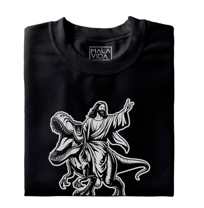 Yisus cabalga un dinosaurio