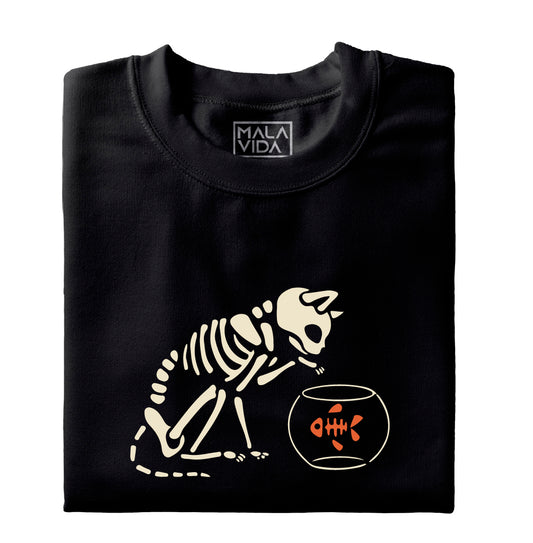 Skeleton cat & Fish bowl