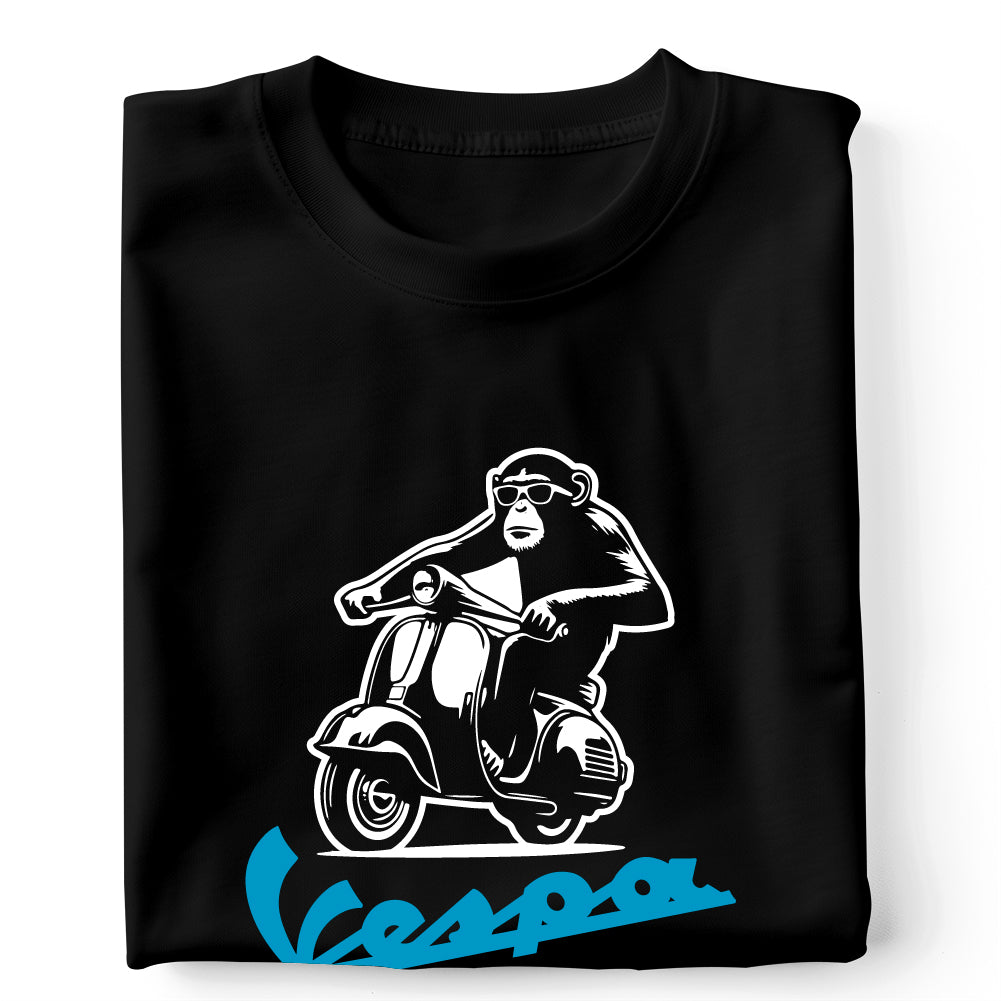 Chimp rides a Vespa
