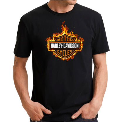 H-D logo in flames