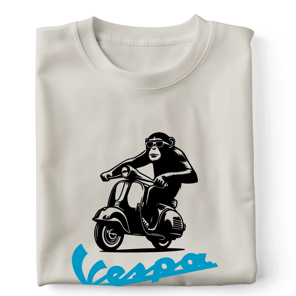 Chimp rides a Vespa