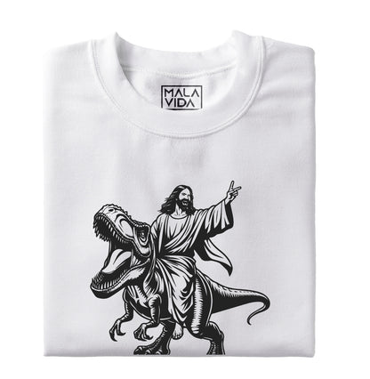 Yisus cabalga un dinosaurio