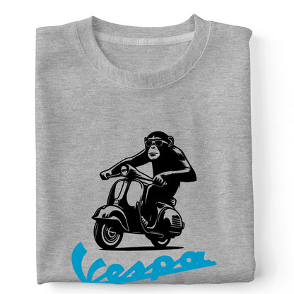 Chimp rides a Vespa