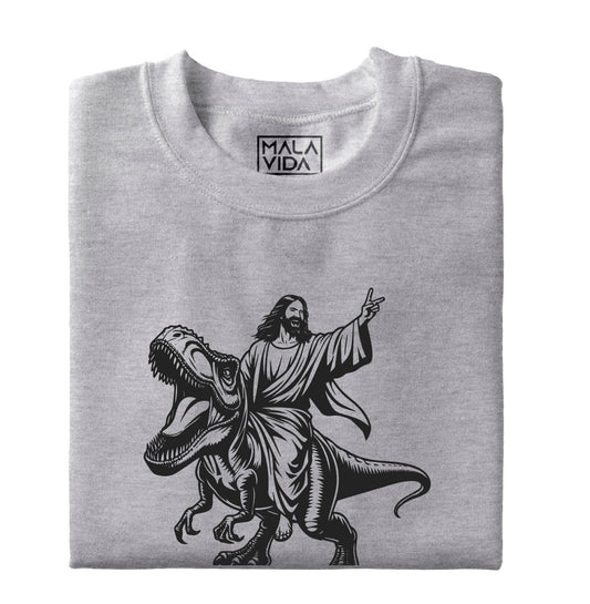 Yisus cabalga un dinosaurio