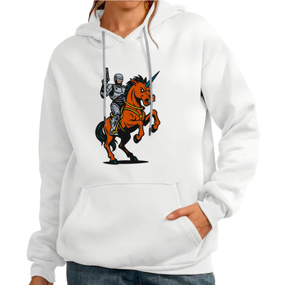 Robocop riding a Unicorn